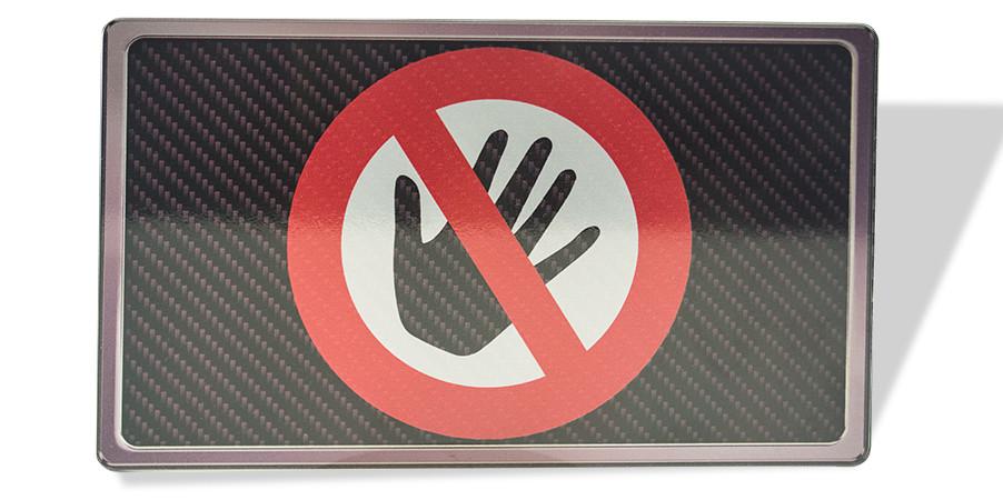 "Hands Off" Stainless Car Show Plaque "Hands Off" Stainless Car Show Plaque